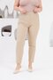 Pocket Detailed Large Size Fabric Trousers Cream - 4