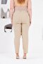 Pocket Detailed Large Size Fabric Trousers Cream - 5