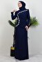 Silver Stone Embroidered Dress Navy Blue - 3