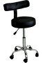 Swivel Stool Chair Height Adjustable Saddle Stools with Wheels, Black PU Synthetic Leather - 2