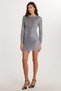 Women's Slim Fit Slim Fit Long Sleeve Crew Neck Plain Gray Dress - 2