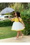 Burçak Boutique Yellow-white Tulle Detail Dress - 5