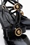 PEAL Black Patent Women's Heeled Shoes - 2