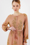 2145 Patterned Hijab Dress - Biscuit - 3