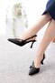 Maray Black (8 cm Heels) Pointed Toe Closed Buckle Open Back Stiletto Shoes - 3
