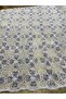 130 cm White Mesh Lace Fabric with Blue Roses on the Width |   For Stylish and Romantic Designs - 2