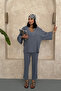 Gray Bottom Top V-Neck Seersucker Suit - 3
