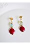 Natural Stone Steel Earrings 5 cm - 4