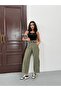 Zeo Basic Parachute Fabric White Cargo Pants with Written Elastic in the Waist and Elastic at the Legs - 3