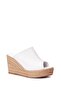 Women's Handmade Genuine Leather Straw Wedge Heel Slippers 6948 - 5