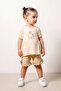 Baby Kids Cream Cotton with Shorts Comfortable 2-Piece Set Trend Fashion Bottom Top Set - 4