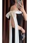 Madonna Collar Double Color Dress - 4