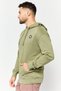 Men Brand Logo Long Sleeve Full Zip Hoodie, Sage Green - 2