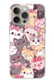 iPhone 15 Pro Max Compatible Cute Cats Transparent Silicone Case