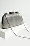 Model Evening Dress Bag with Glittery Hand and Long Chain Strap - 6