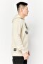 Men Graphic Print Long Sleeve Hooded Sweatshirt, Beige - 3