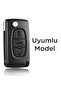 Peugeot Partner-307-207-308-5008 Citroen Berlingo-C2-C3-C4 3-Button Silicone Key Protection White - 2