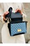 378 Women's Bag Gold Accessories 2 Compartment Cover Handle and Handbag - 2