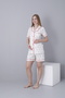Front Buttoned Shirt Collar Printed Short Sleeve Woven Fabric Maternity and Maternity Shorts Pajama Set - 2