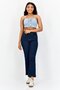 Women Sweat Heart Neck Sleeveless Washed Tank Top, Sky Blue - 3