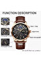 Li&Ge Model Leather Stylish New Season Men's Wristwatch Rose Gold Case