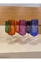 Coffee Side Glasses 6 Pcs Bohemia Crystal Colored 180 ml - 5