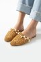 Seashell Pearl Buckle Detail Paper Rope Knitted Women's Slippers