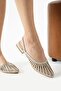 Skin Fan Model Open Back Beige Women's Ballerinas - 2