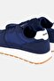 Men Brand Logo Lace Up Outdoor Shoes, Navy - 2