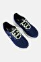 Women Lace Up Running Shoes, Navy - 4