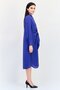 Women Plain Tie Waist Midi Dress, Blue - 2
