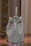 Women's Silver Design Evening Bag. Tassel Detail Stone-Embellished Clutch Bag. - 6