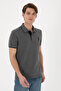 Men's Slim Fit Polo Neck Anthracite Melange Basic T-Shirt 50305980-Vr081 - 4