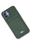 iPhone 12 Case Kelvin Silicone with Business Card - Dark Green Dpmah - 3