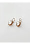 Sedefli Oval Gold Çelik Küpe - 2