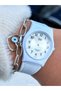 White Silicone Cord, Suitable for Pool and Sea Use, Silvery Guaranteed (24 Months) Women's Wristwatch + Bracelet - 6