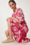 Women's Pink Bone Patterned Summer Woven Dress RG00055