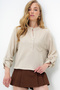 Women's Stone Wide Cut Front Buttoned Single Pocket Crop Blouse Alc-X13877 - 3