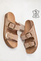 Beige Genuine Leather Women's Slippers 20527