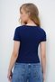 Women's Navy Blue Square Neck Lycra Jumpsuit Double Fabric Crop Blouse Alc-X13903 - 6