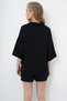 Women's Black Polo Neck Aerobin Blouse and Shorts Set Alc-X13947 - 5