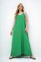 Women's Green Adjustable Strap V-Neck Aerobin Summer Dress Alc-X14067 - 4