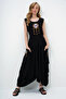 Black Shalwar Cut Embroidered Zero Sleeve Woven Summer Dress Alc-X14093 - 5