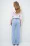 Women's Light Blue High Waist Palazzo Jean Trousers Alc-X13307 - 5