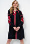 Black Balloon Sleeve Embroidered Summer Midi Dress Alc-X14107 - 4