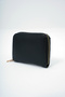 Women's Black Faux Leather Card Holder Length Zippered Mini Wallet Alc-X14076 - 2