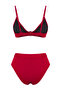 Kırmızı Kemerli Bralette Regular Yüksek Bel Bikini Takımı TBESS25BT00131 - 6