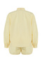 Yellow Striped Woven Beach Shirt-Shorts Set Tbess25Au00053 - 11