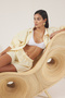 Yellow Striped Woven Beach Shirt-Shorts Set Tbess25Au00053 - 5
