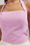 Açık Pembe Keten Görünümlü Fitted  Dokuma Bluz TWOSS25BZ00545 - 3